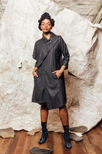 Load image into Gallery viewer, unisex wool charcoal scarf tunic dress 