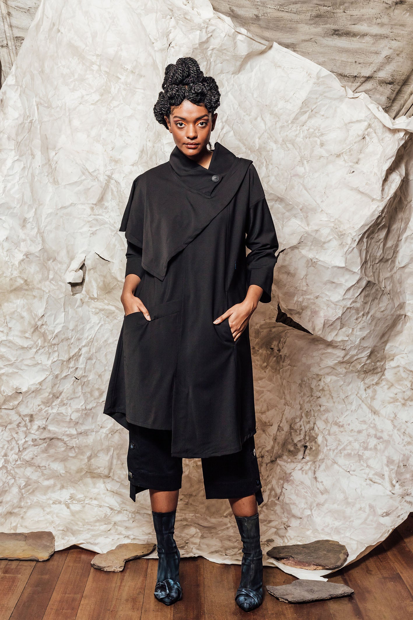 unisex wool obsidian scarf tunic dress 