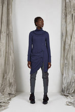 Load image into Gallery viewer, AW21 CYANE DRAPE BUTTON TUNIC - INDIGO