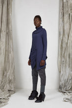 Load image into Gallery viewer, AW21 CYANE DRAPE BUTTON TUNIC - INDIGO