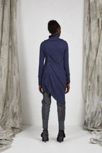 Load image into Gallery viewer, AW21 CYANE DRAPE BUTTON TUNIC - INDIGO