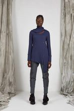 Load image into Gallery viewer, AW21 CYANE DRAPE BUTTON TUNIC - INDIGO