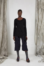 Load image into Gallery viewer, Black Viscose Drape Turtleneck Tunic Top