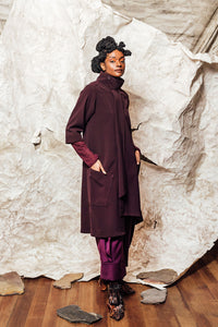 unisex wool merlot long jacket 