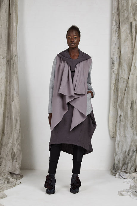 Unisex Waterfall Drape jacket in Viscose Ponti Knit