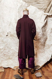 unisex wool merlot long jacket 