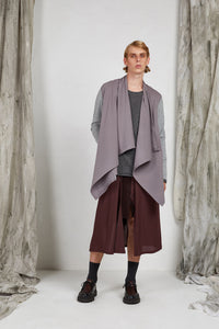 Waterfall Drape Shawl Collar Jacket in Viscose Ponti Knit