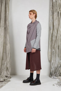 Waterfall Drape Shawl Collar Jacket in Viscose Ponti Knit