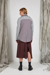 Waterfall Drape Shawl Collar Jacket in Viscose Ponti Knit