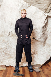 mens funnel neck jumper raven