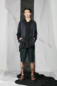 Tencel Cupro Linen Unisex Kimono Zip Jacket