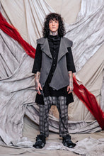 Load image into Gallery viewer, Menswear Unisex Paneled Asymmetrical Slate Linen Jacquard Vest