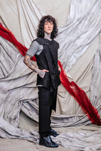 Load image into Gallery viewer, Menswear Unisex Paneled Asymmetrical Black Bamboo Vest