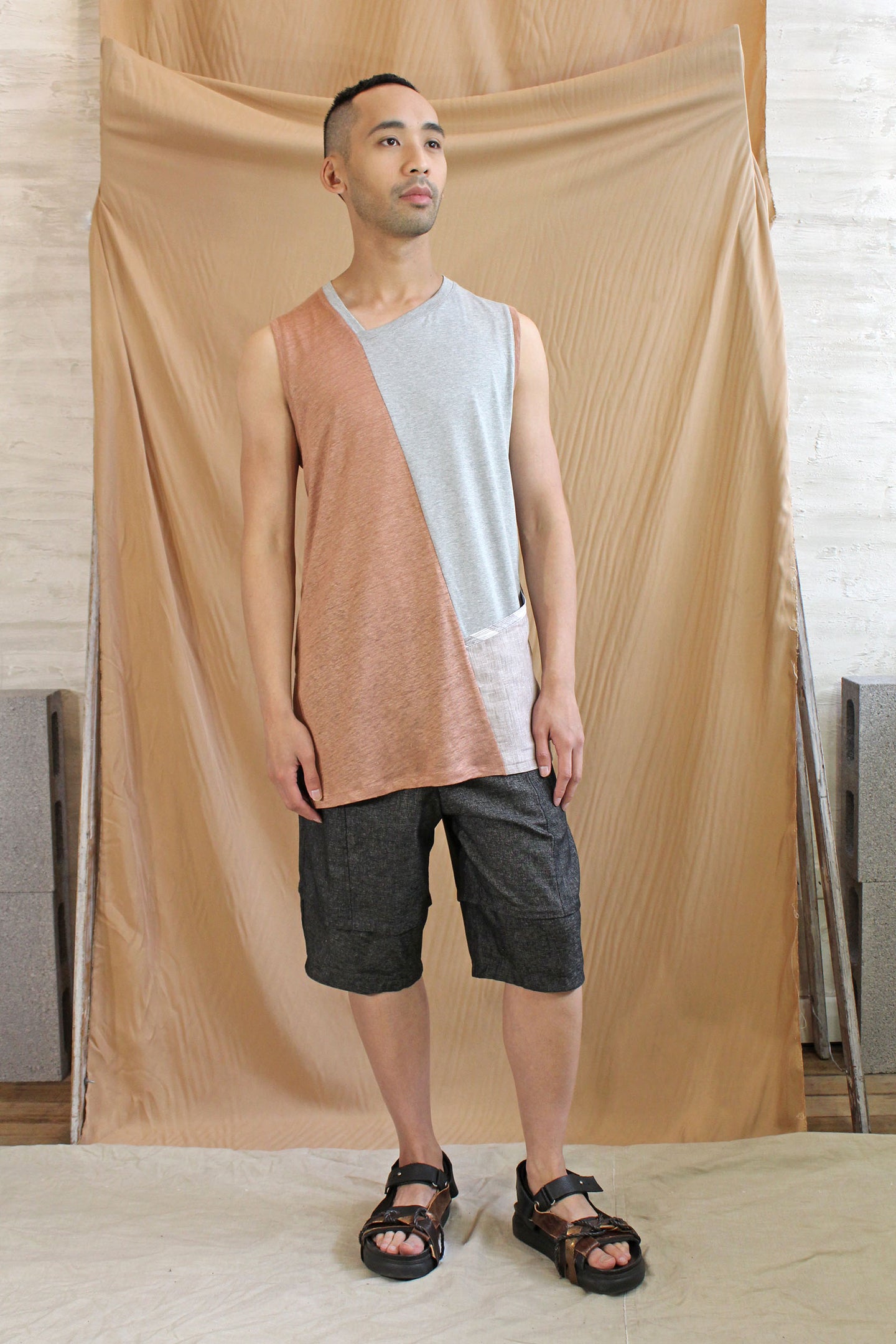 Mens Italian Linen Tank Top