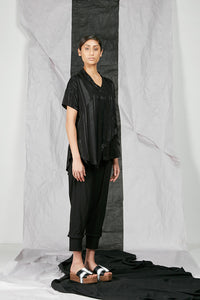 Women's Black Viscose Flare Tunic Top